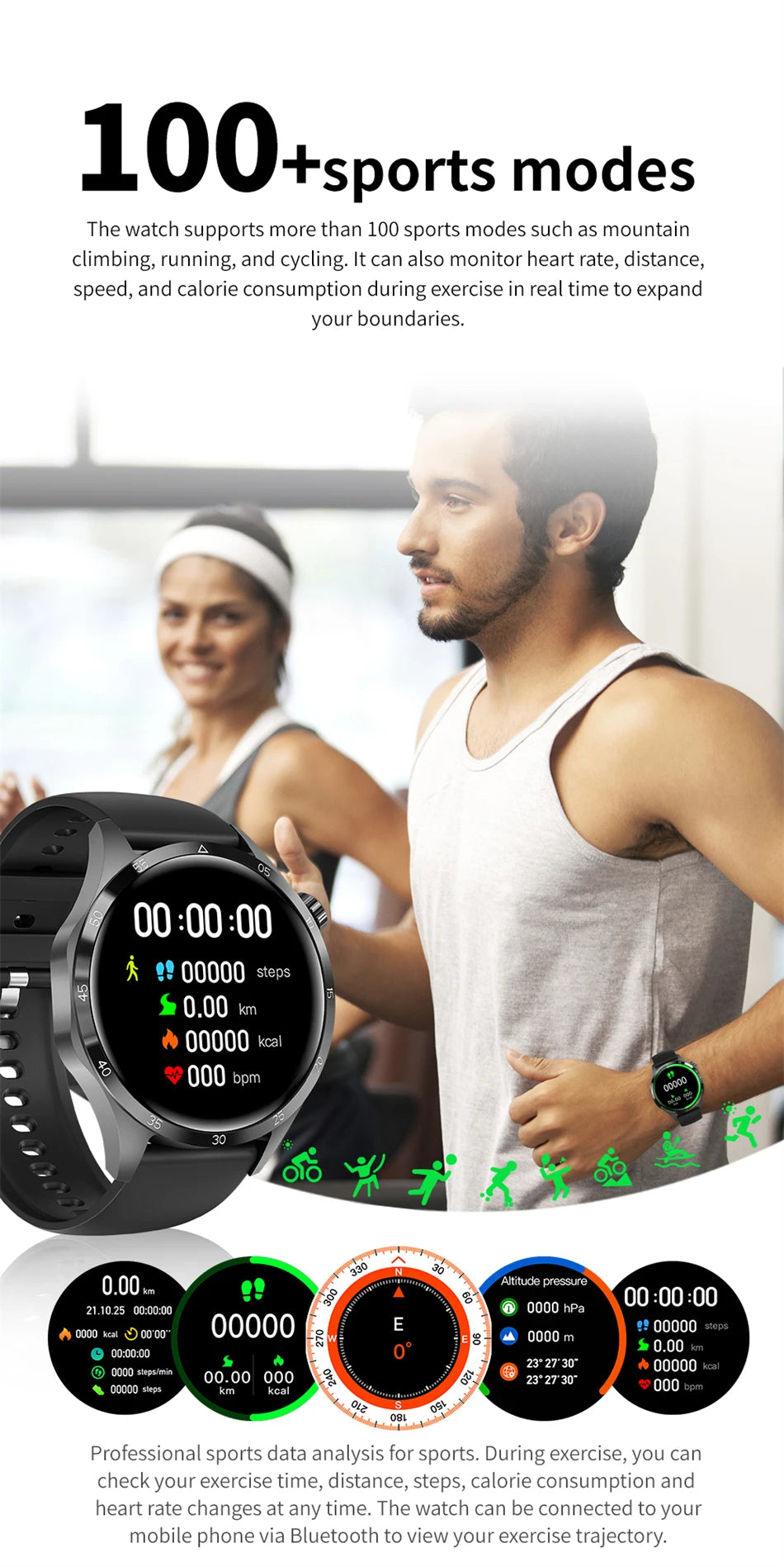 2025 New SmartWatch Men Women Smartwatch Bracelet Heart Rate Blood Pressure Fitness Tracker Sport  For Ios Android holiday gifts