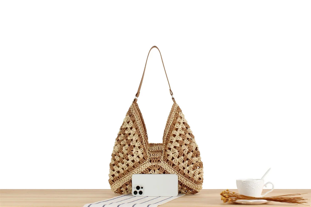 Women's Retro Handbag, Woven lightweight Handbag, Fashionable Commuting and Travel Shopping Bag,