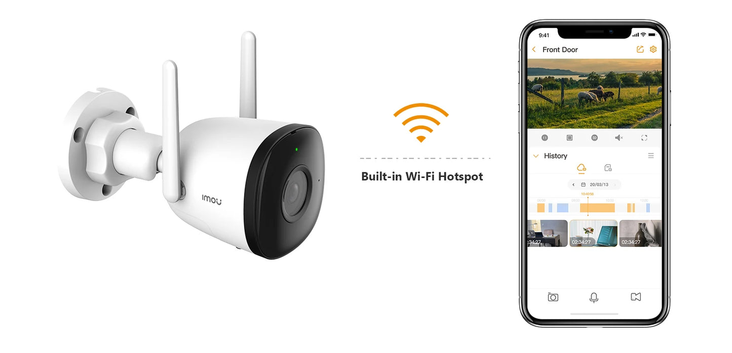 IMOU Bullet Security Camera 2.4GHz WiFi IP Camera Outdoor with IP67 Wi-Fi 6 Surveillance Camera Human Detection 24/7 Recording