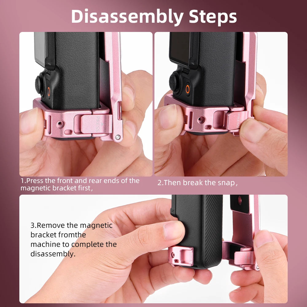 BRDRC Multi-Function Expansion Magnetic Mount for DJI Osmo Pocket 3,Aluminum Alloy Base,Pocket 3 Quick Release Accessories