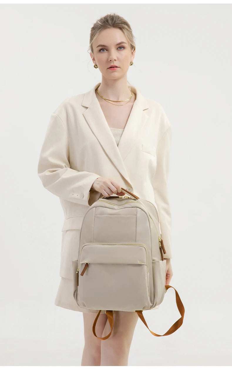 Luxury Laptop Backpacks for Women 15.6" Size Notebook Bag Large Cabin Space Business Travelbag Ladies Bookbags Big Zipper Pocket