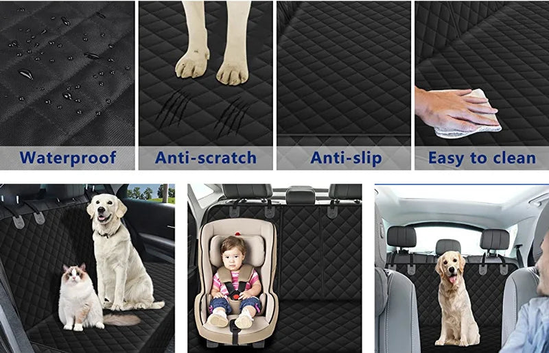 Dog Car Seat Cover Waterproof Pet Dog Carriers Travel Mat Hammock For Small Medium Large Dogs Car Rear Back Seat Safety Pad