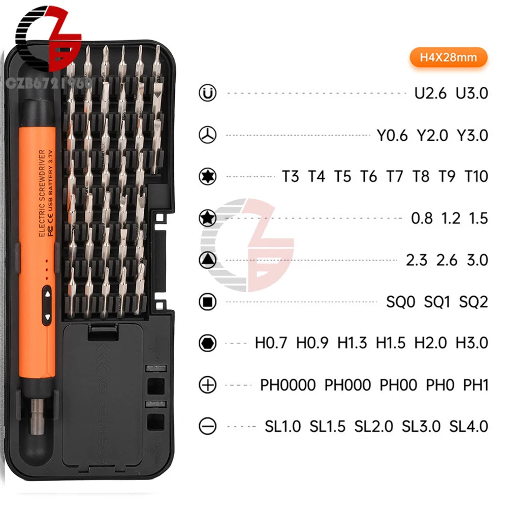 USB Electric Screwdriver Set High Torque Screwdriver Power Tool Mini Drill Bits Precision Screwdriver Head Kit Home Repair Tools