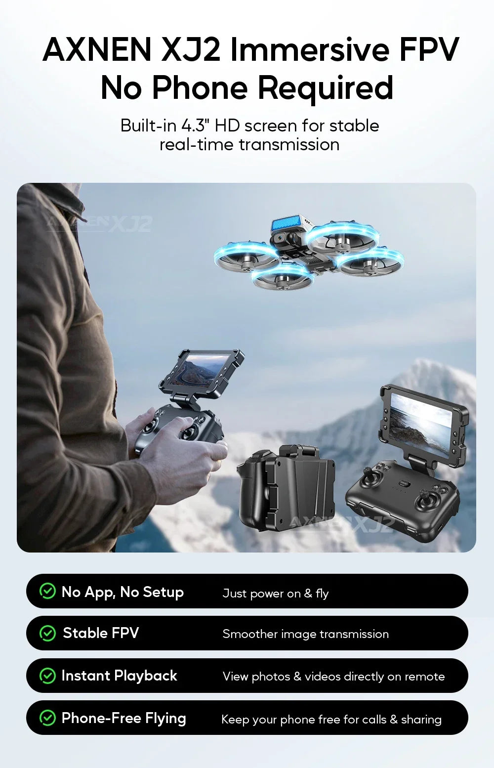 XJ2 Mini Drone 8K HD Camera, Foldable Brushless RC Quadcopter, Remote Control Toy for Kids Teens Beginners Gift Drone