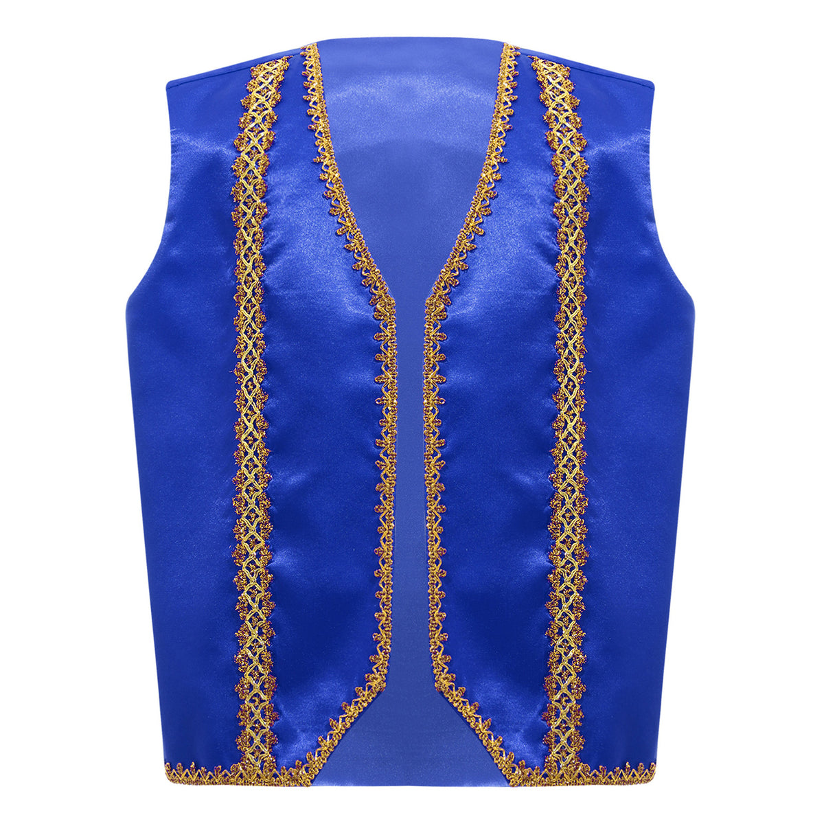 Kids Girls Boys Medieval Steampunk Costume Arabian Prince Sleeveless Golden Trim Waistcoat Vest Halloween Cosplay Fancy Dress Up