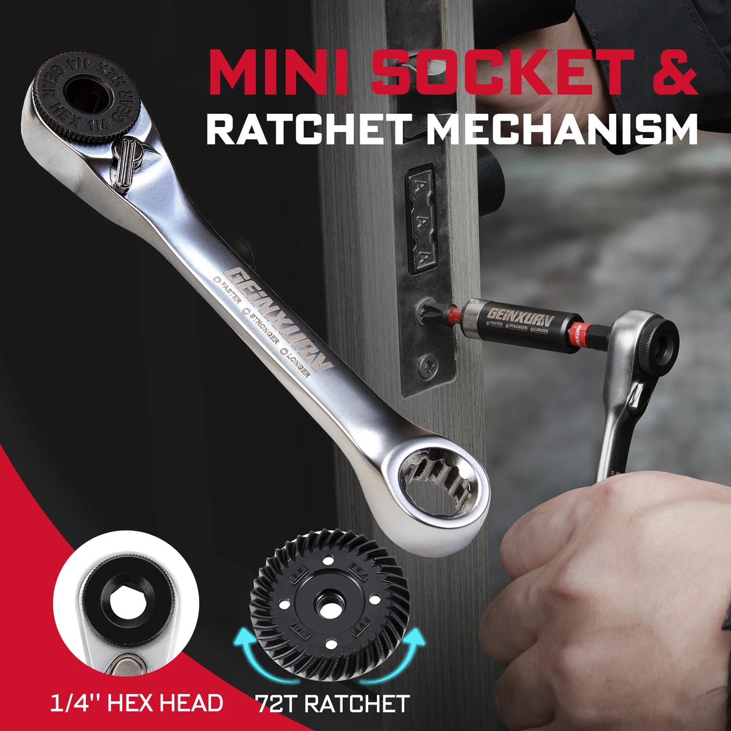 Geinxurn 58Pcs Tools Set Packaged with Impact Screwdriver Bits,Mini Wrech,Step Drill,Socket Adapter and Bit Holder for DIY