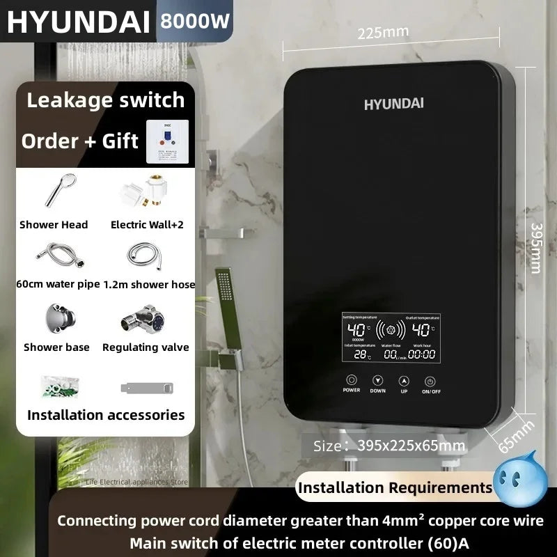 Intelligent Electric Water Heater Tankless Water Heater Household Fast Hot Bath Machine Apartment Hotel Bathroom Hot Shower