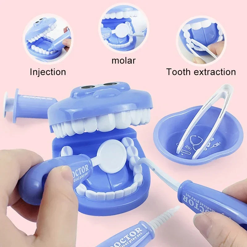 Montessori Pretend Dentist Play Set, Doctors Role Play Baby Kid Learning Toy, Dental Early Education Brushing Medical Toys