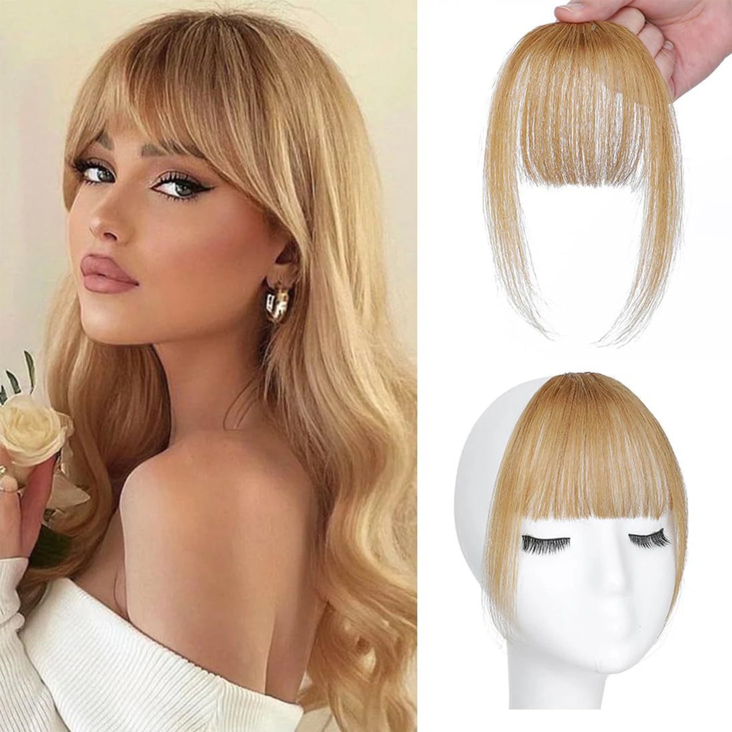Human Bangs Hair Clip-In Extension Synthetic wig Fringe Natural False Hairpiece Women Clip in Bangs Hair Styling Tools