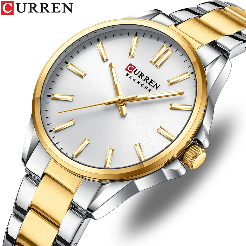 CURREN Exquisite Minimalist Women Watch Luxury Fashion Stain Steel Ladies Waterproof Quartz Wristwatch Rose Gold Female Clock