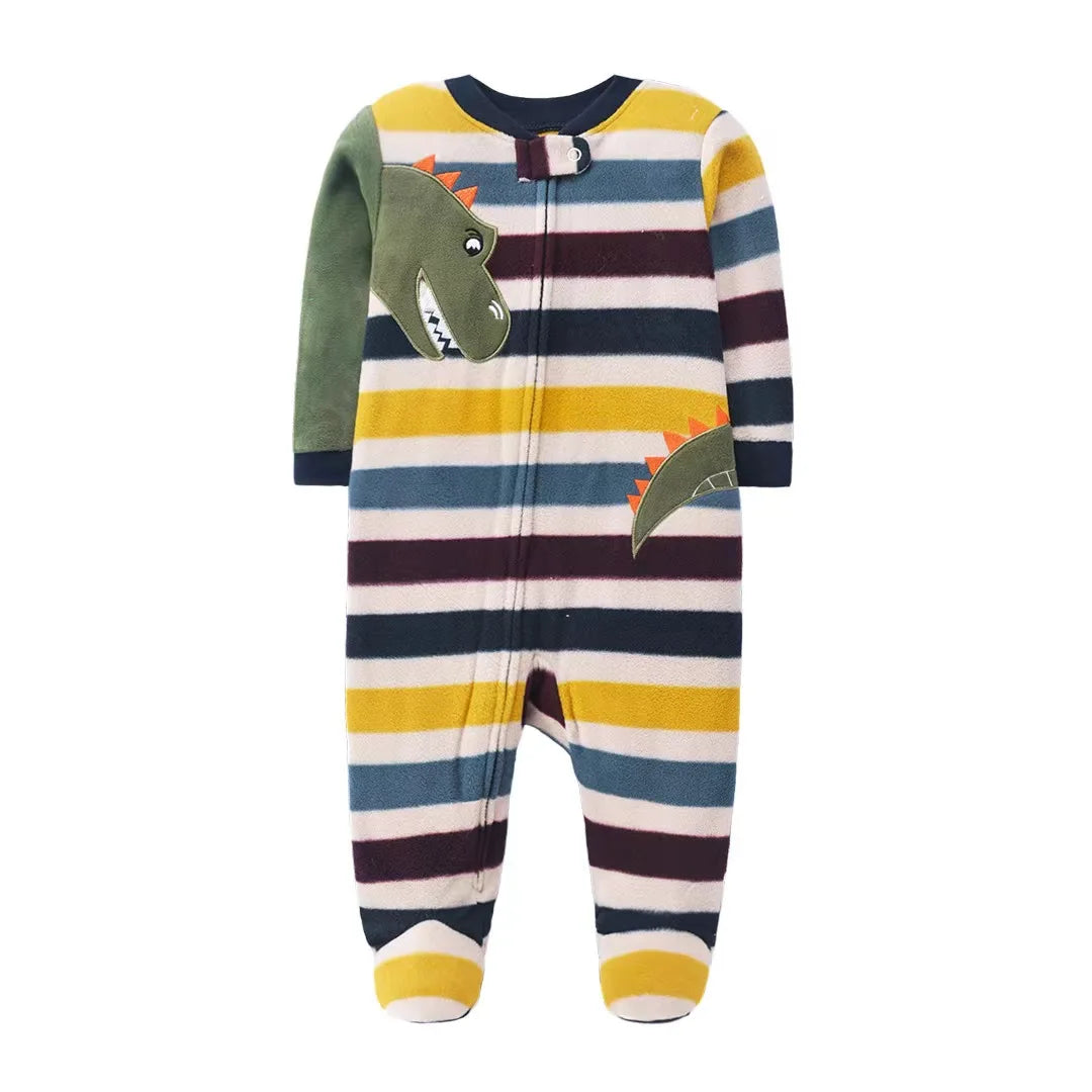 Winter Baby Boy Girl Rompers Clothes Zipper Fleece Autumn Warm Newborn Infants Pajamas Outfit Animal Jumpsuit Clothing 0 -12 M