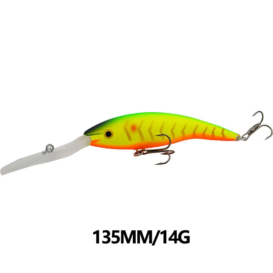 1PCS 14/20G 135/155MM Minnow Fishing Lure Wobbler Artificial Bionic Fish Swimbait Deep Tail Dancer Super Diving Hard Bait