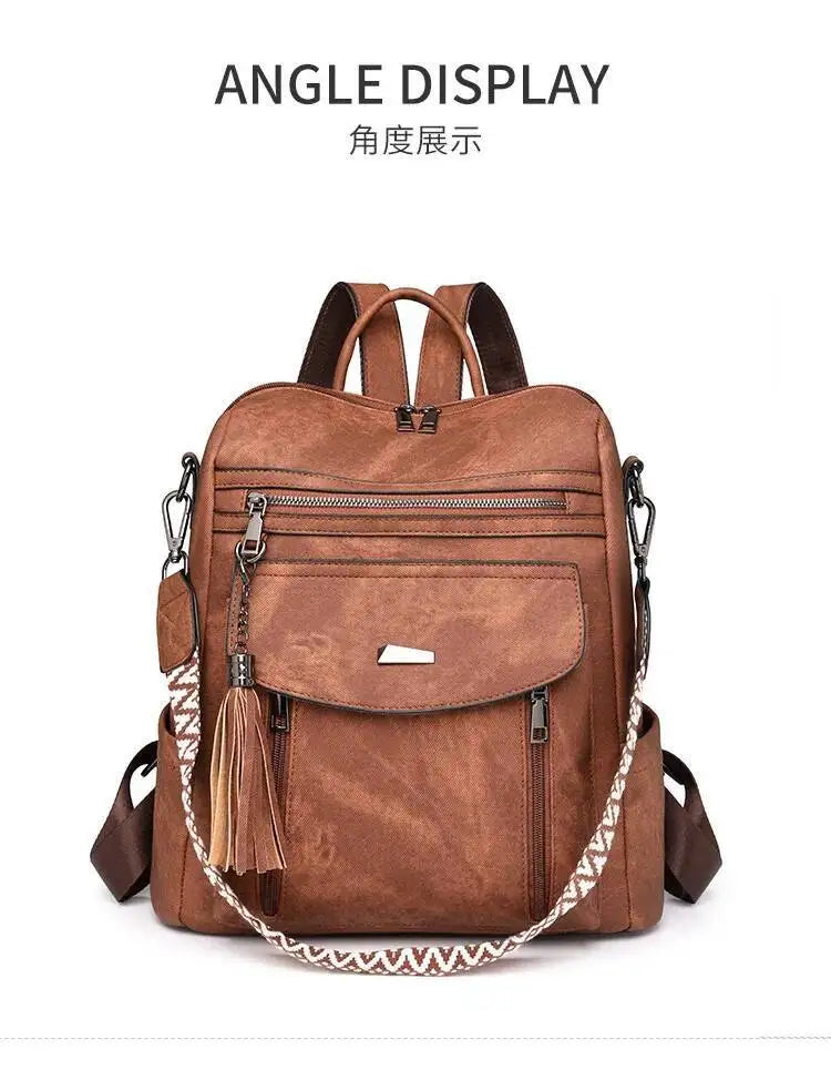 Hot Sale Luxury Women's Backpack Multifunctional Layers Double Shoulder Bags Luxury Good Quality  Spring Trend PU Women's Bag