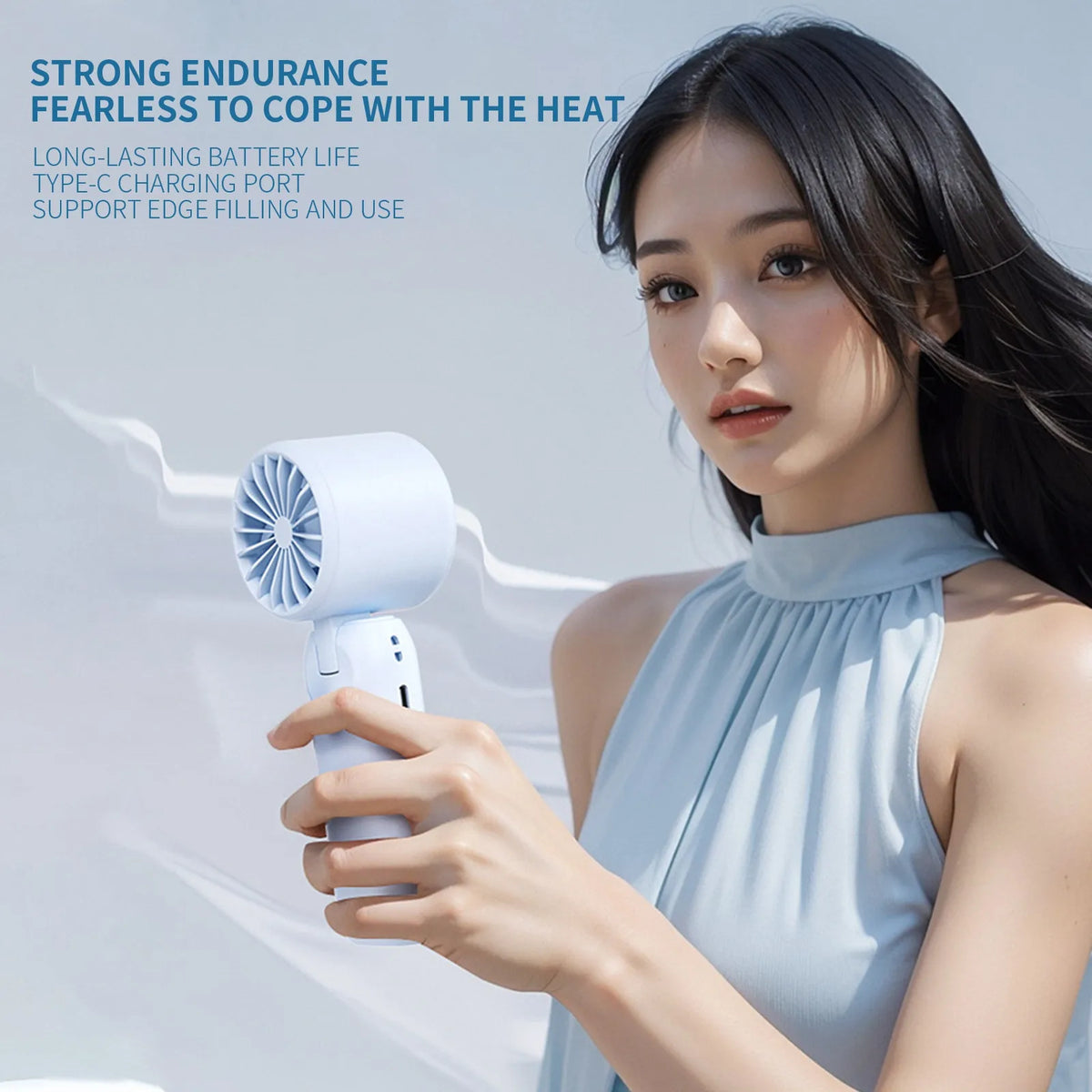Cooling Handheld Mini Fan Digital Fan Usb Rechargeable Display Turbo Fan 100 Speed Adjustable Quiet Portable Personal Fan Indoor
