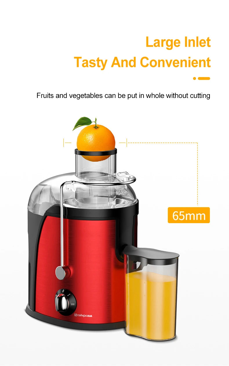 Juicer Centrifugal 400W Electric Orange Juicer Machine Household Large Caliber Residue Separation Vegetable Juicer 220V/110V
