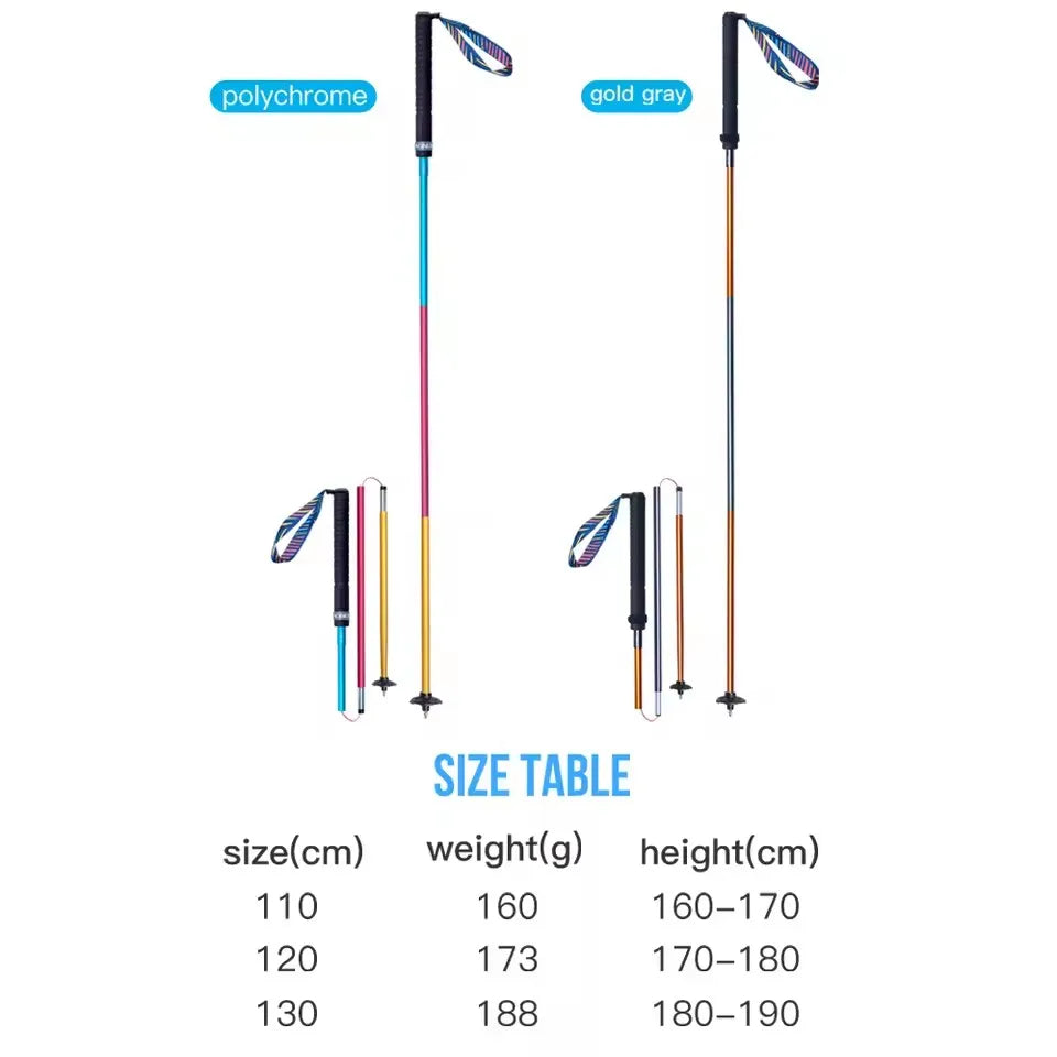 AONIJIE 2pcs Trekking Poles Folding Walking Stick Quick Lock Hiking Cane Carbon Fibers Adjustable Ultralight Walking Pole