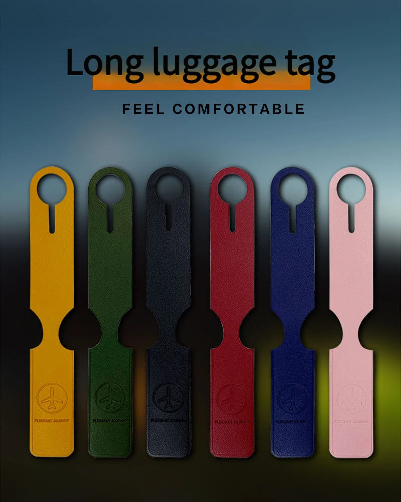 Long PU Luggage Tag for Air Travel - Easy Baggage Identification