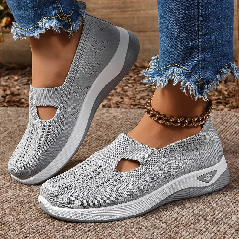 Women's Sneakers Breathable Slip on Walking Shoes Mesh Low Top Ladies Vulcanized shoes Soft Sole Lightweight Casual Shoes