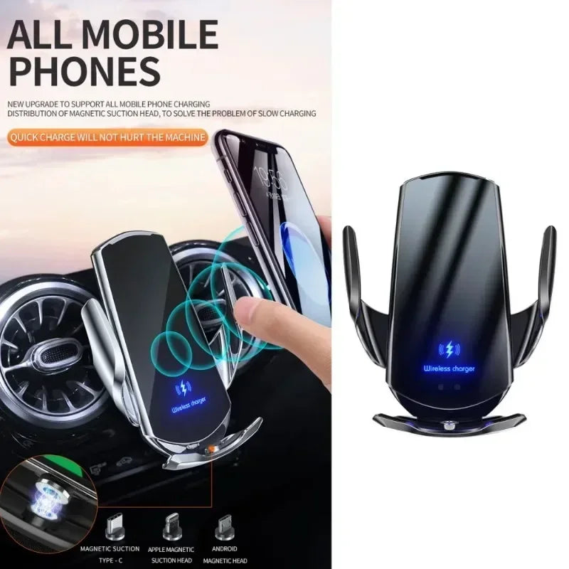 Car Phone Holder Screen Mount For Volkswagen Atlas 2024 2025 Wireless Charging Stand Navigation Bracket Glasses Storage Box