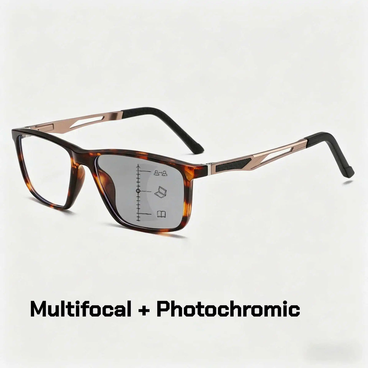 New Multifocal Photochromic Reading Glasses Unisex Ultra-Lightweight TR90 Bifocal Presbyopia Eyewear with Plus Diopter 0 To +4.0