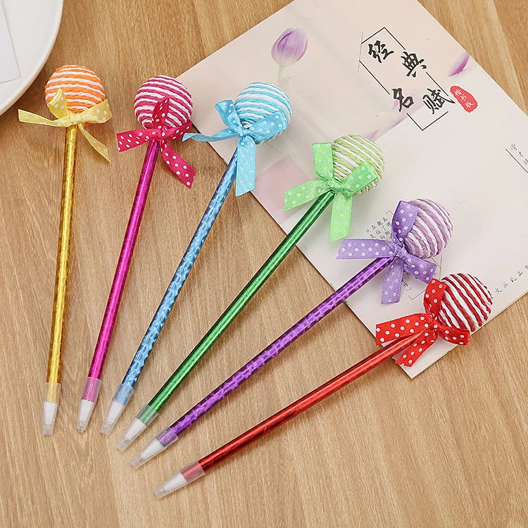 6 Piece Creative Lollipop Candy Ballpoint Pen Stationery