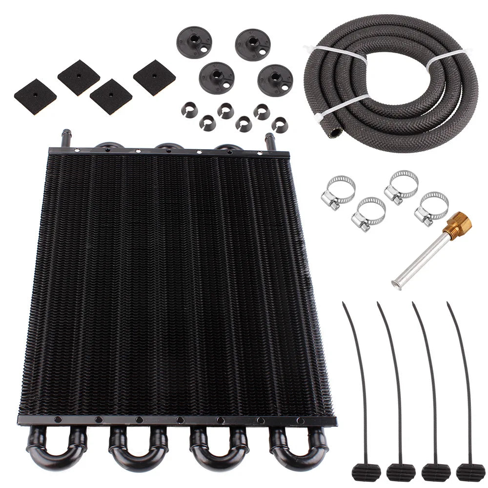 4 Row 6 Row 8 Row Aluminum Universal Oil Cooler Oil Radiator Car Air Conditioning Tube Belt Auto-Manual Radiator Converter Kit