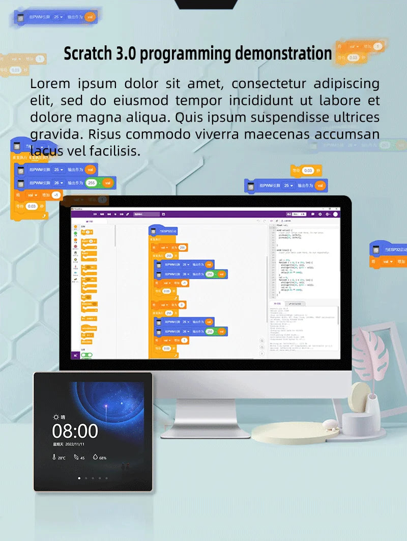 ESP32-S3 Development Board WiFi BT 4 Inch IPS Touch Screen for Arduino LVGL IOT ESP32 86 Box Central Centrol