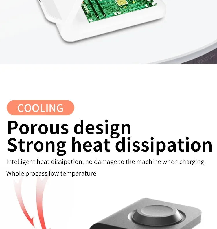 3 In 1 Wireless Charger Stand Fast Charging Station for iPhone 17 16 15 14 13 12 11 iWatch 10/9/8/7 Ultra Airpods Phone Holder