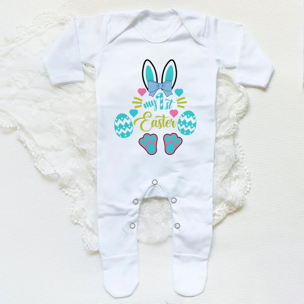 My First Easter Print  Baby Sleepsuit Newbron Babygrow Sleepsuit Baby Girl/ Boy Clothing Infant Easter Day Present  Bodysuits