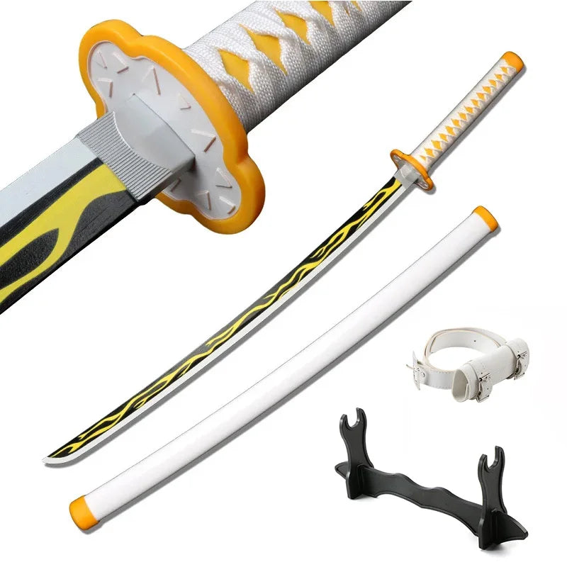 Anime Katana 104cm/41in Tanjiro Zenitsu Kyoujurou Samurai Swords Original Texture  Anime Katana  Cosplay Bamboo Wooden Toy Sword