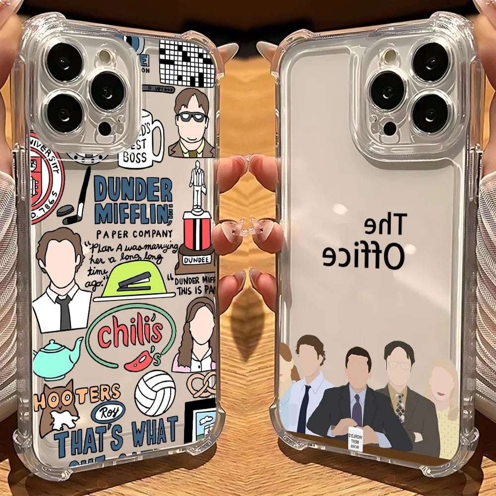 The O-Offices TV Show New Phone Case for IPhone 16 15 14 13 12 11 Mini Pro Max X XR XSMax 7 8 Plus Anti Fall Transparent Cover