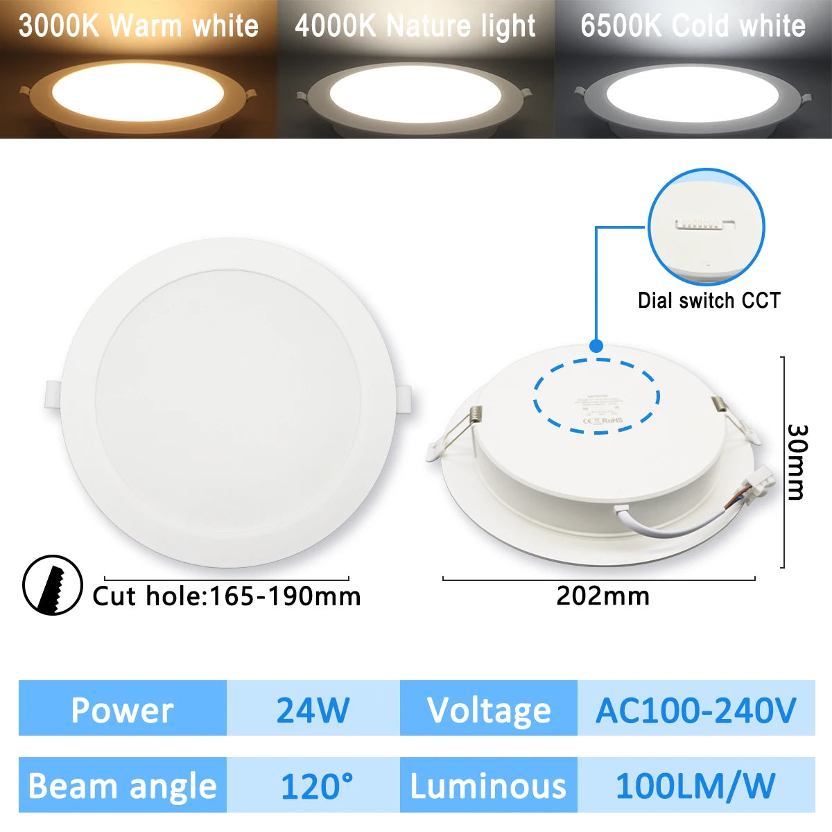 1-10pcs Led Surface Mounted Spot Downlight CCT 3000/4000/6500K Anti-glare Ceiling Lamp Foldable Spotlights for BedRoom Bathroom