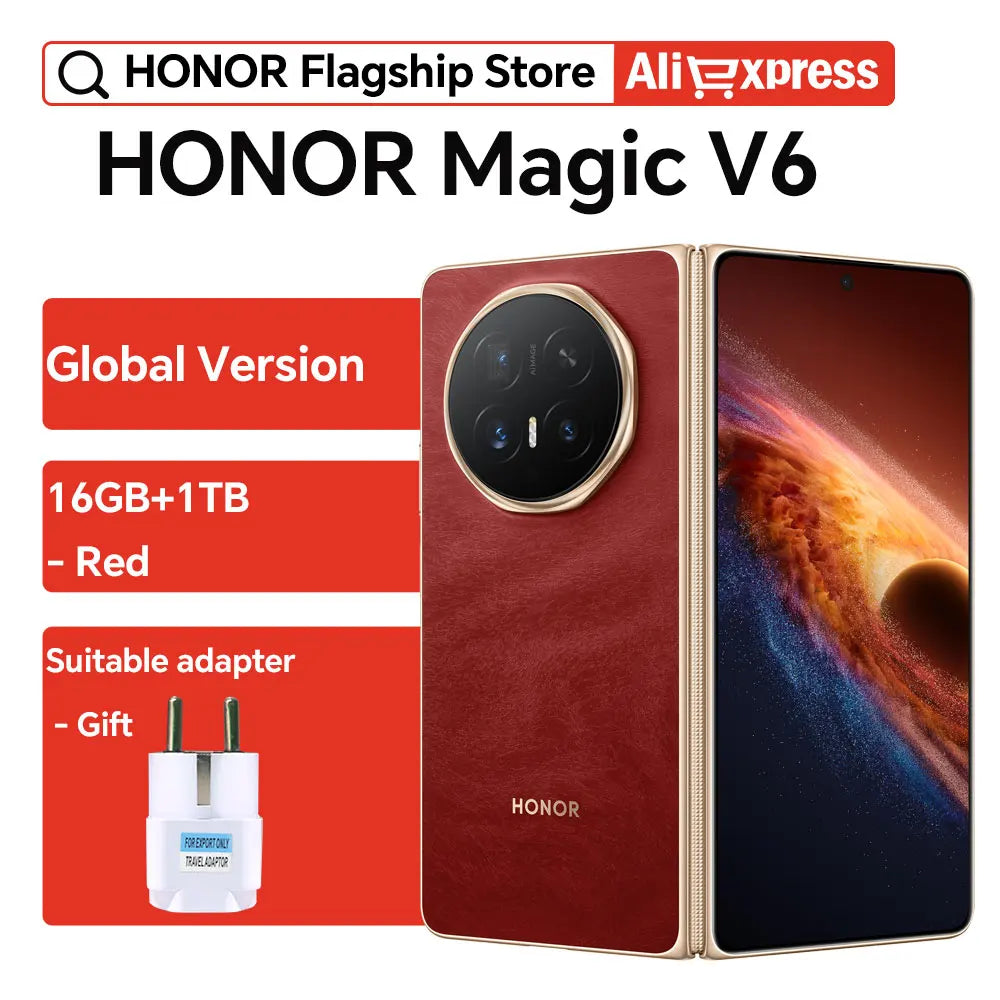 2026 New HONOR Magic V6 Global Version 5G Smartphone Snapdragon 8 Elite Gen 5 120Hz Foldable OLED Screen 6660mAh 80W SuperCharge