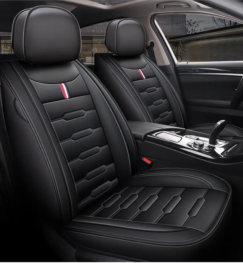 5- Seater Full Seat Universal Car Seat Cover, Breathable and Waterproof Faux Leather Automotive Seat Covers for Cars SUV Sedan