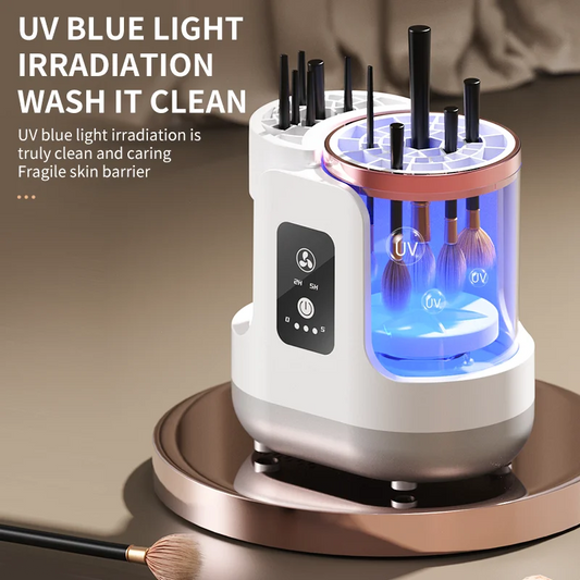 USB Electric Makeup Brush Cleaner 3-in-1 with Automatic Quick-Drying Support Device - Makeup Brush Cleaning And Drying Book Tool