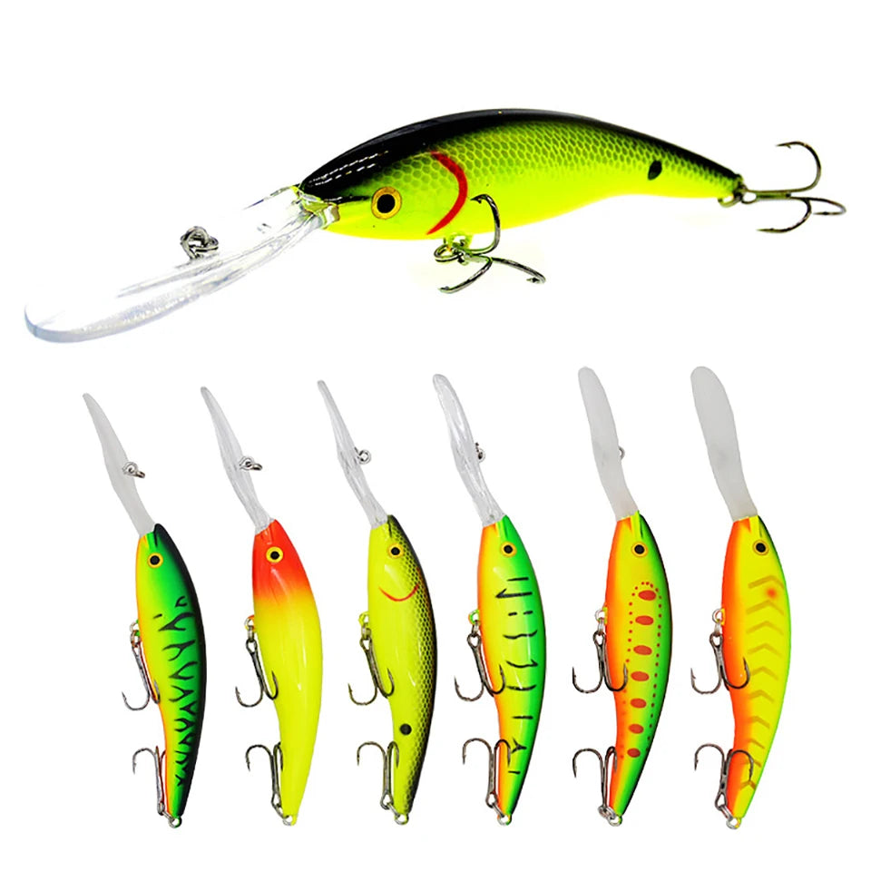 1PCS 14/20G 135/155MM Minnow Fishing Lure Wobbler Artificial Bionic Fish Swimbait Deep Tail Dancer Super Diving Hard Bait