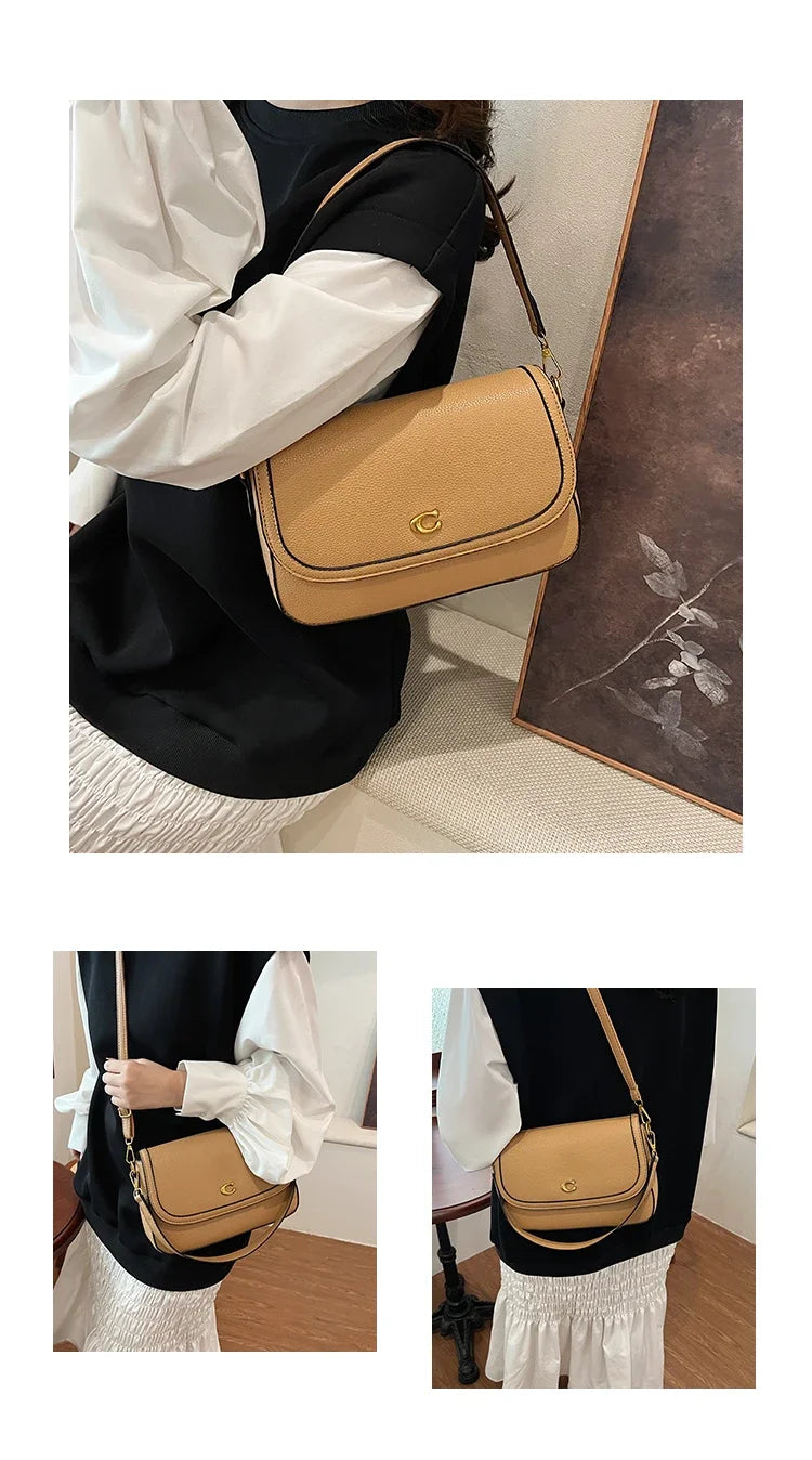 Elegant Women Luxury Leather Designer Fashion Shoulder Bag High End Tote Handbag For Fashionable Urban Daily Use