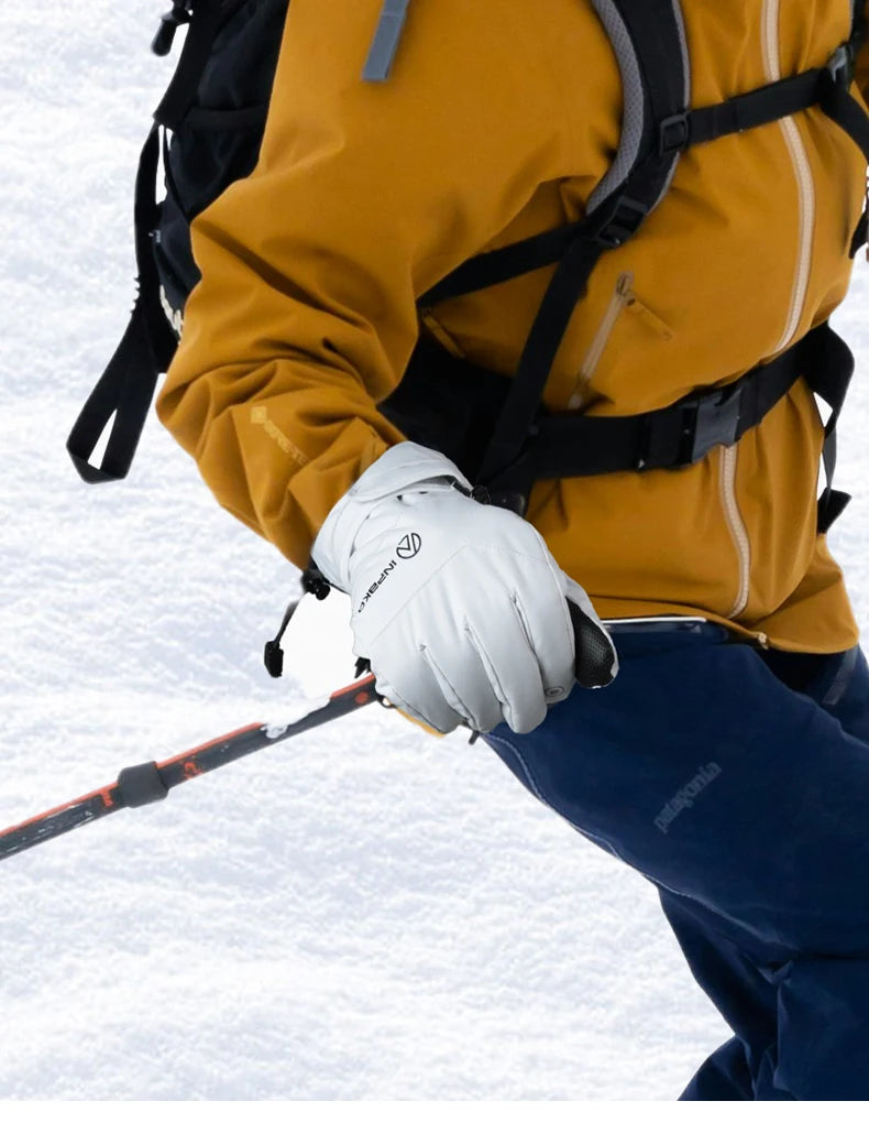 INPAKO thickened men's and women's professional ski gloves windproof winter warm snow gloves snowmobile five-finger gloves