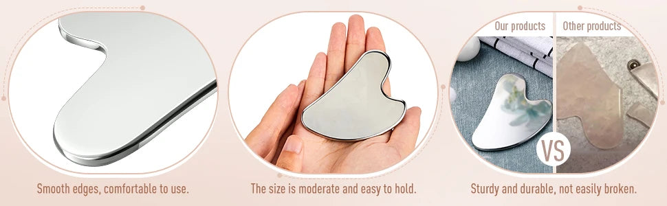 LUCKSTELLA 4Pcs Skin Care set Ice Face Roller &  Stainless Steel Gua Sha Board & Silicone Shower Brush Face Massage Roller