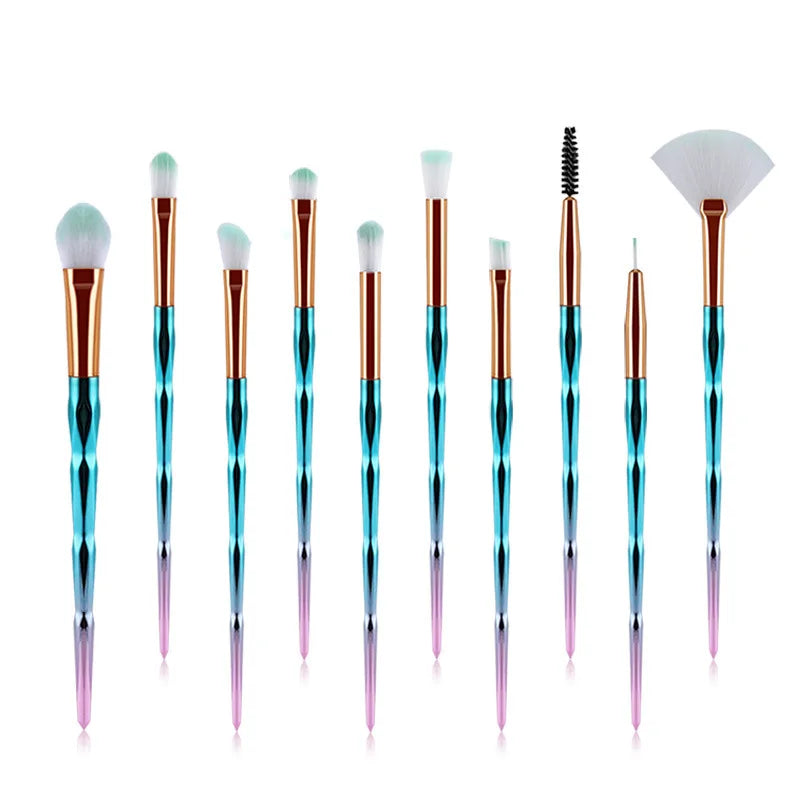 Diamond Makeup Brushes Set Beauty Make Up Brush Tool Cosmetic Powder Foundation Blending Eye Shadow Eyebrow Eyelash Brush
