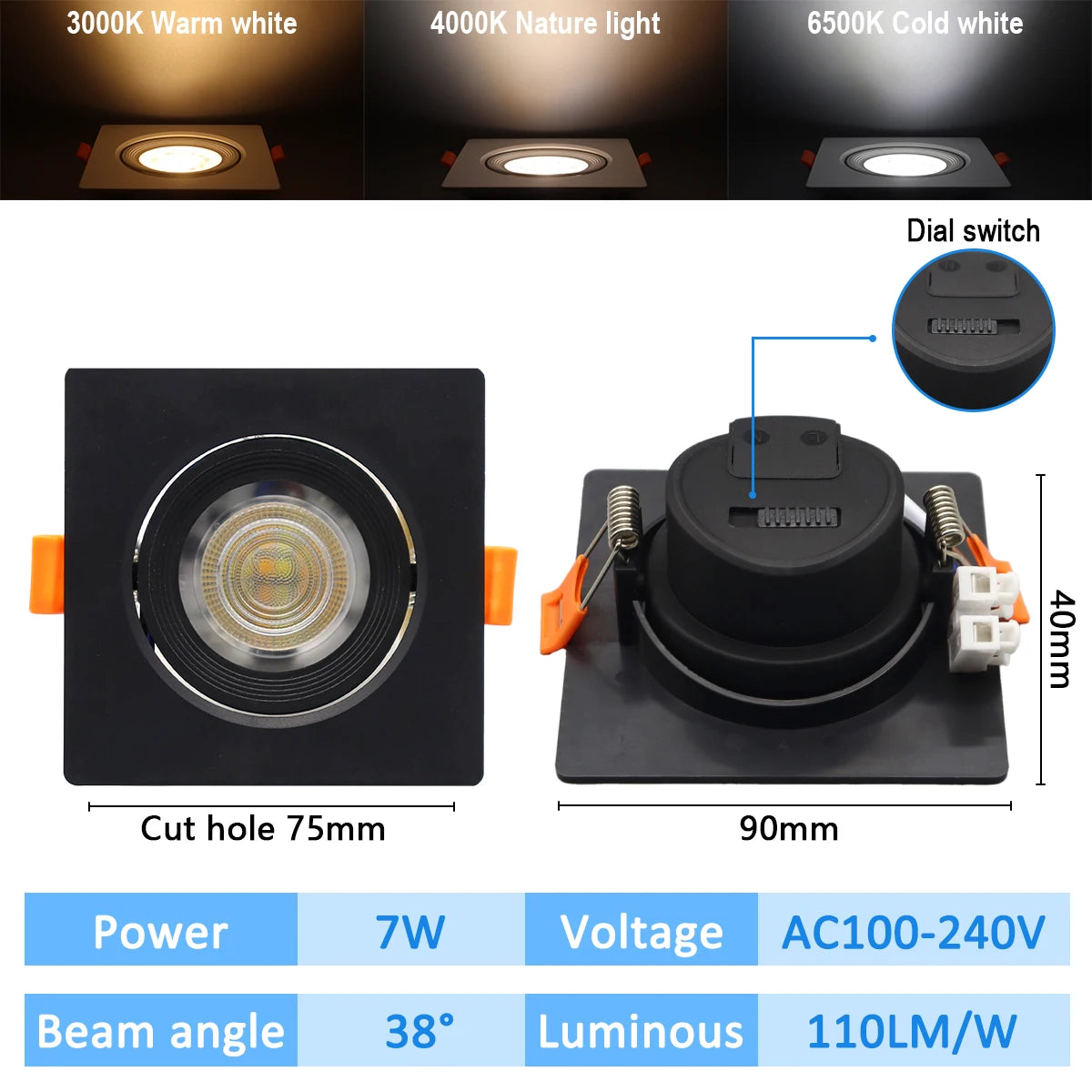 1-10pcs Led Surface Mounted Spot Downlight CCT 3000/4000/6500K Anti-glare Ceiling Lamp Foldable Spotlights for BedRoom Bathroom