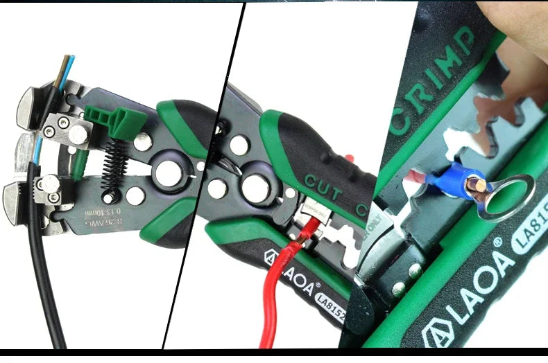 LAOA  Automatic Wire Stripper with Built-in Springs New Type Electrician Cable Cutting Tool Crimping  For Electrician Crimpping