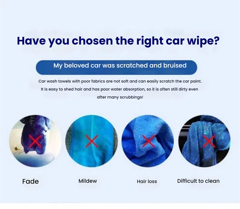 High Quality Microfiber Car Wash Towel Absorbent, Scratch - Free Cleaning Cloth for Drying & Auto Detailing - Ideal for Car Care