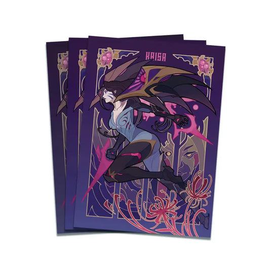 48pcs/set Runes Battlefield Daughter of the Void Kai'Sa Card Sleeve PTCG Anime Game Collection Card Protective Cover Toy 66*92mm