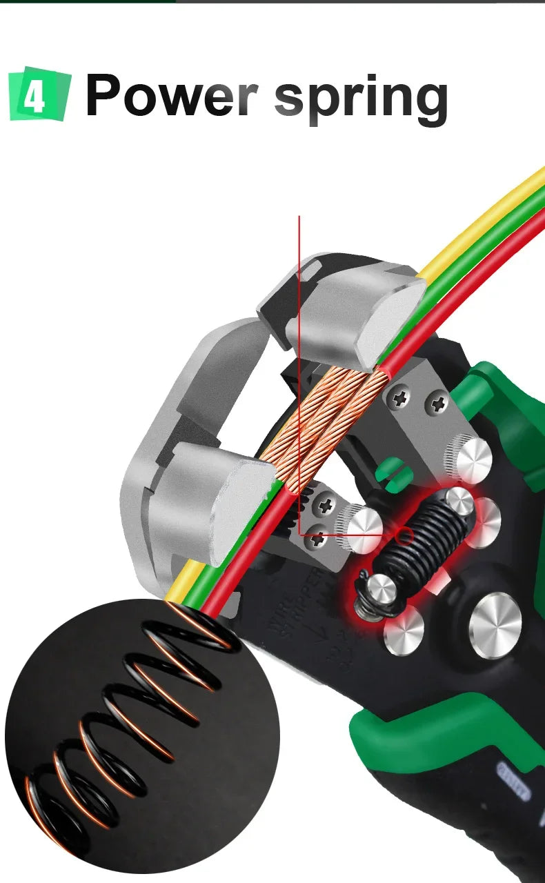 LAOA  Automatic Wire Stripper with Built-in Springs New Type Electrician Cable Cutting Tool Crimping  For Electrician Crimpping