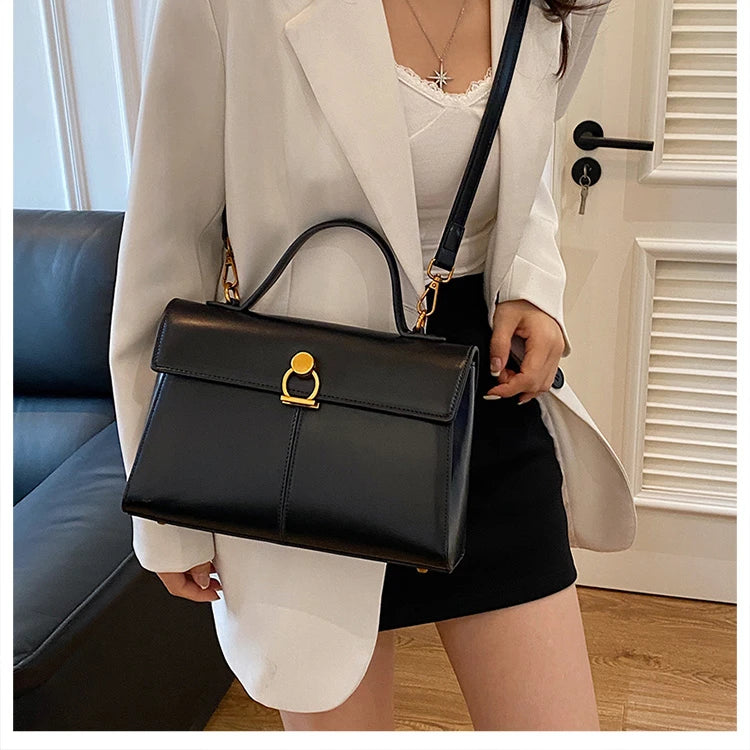 2025 New Classic Style Solid PU Square Shoulder & Crossbody Bags High Quality Sense of Luxury Simple Commute Handbags for Women