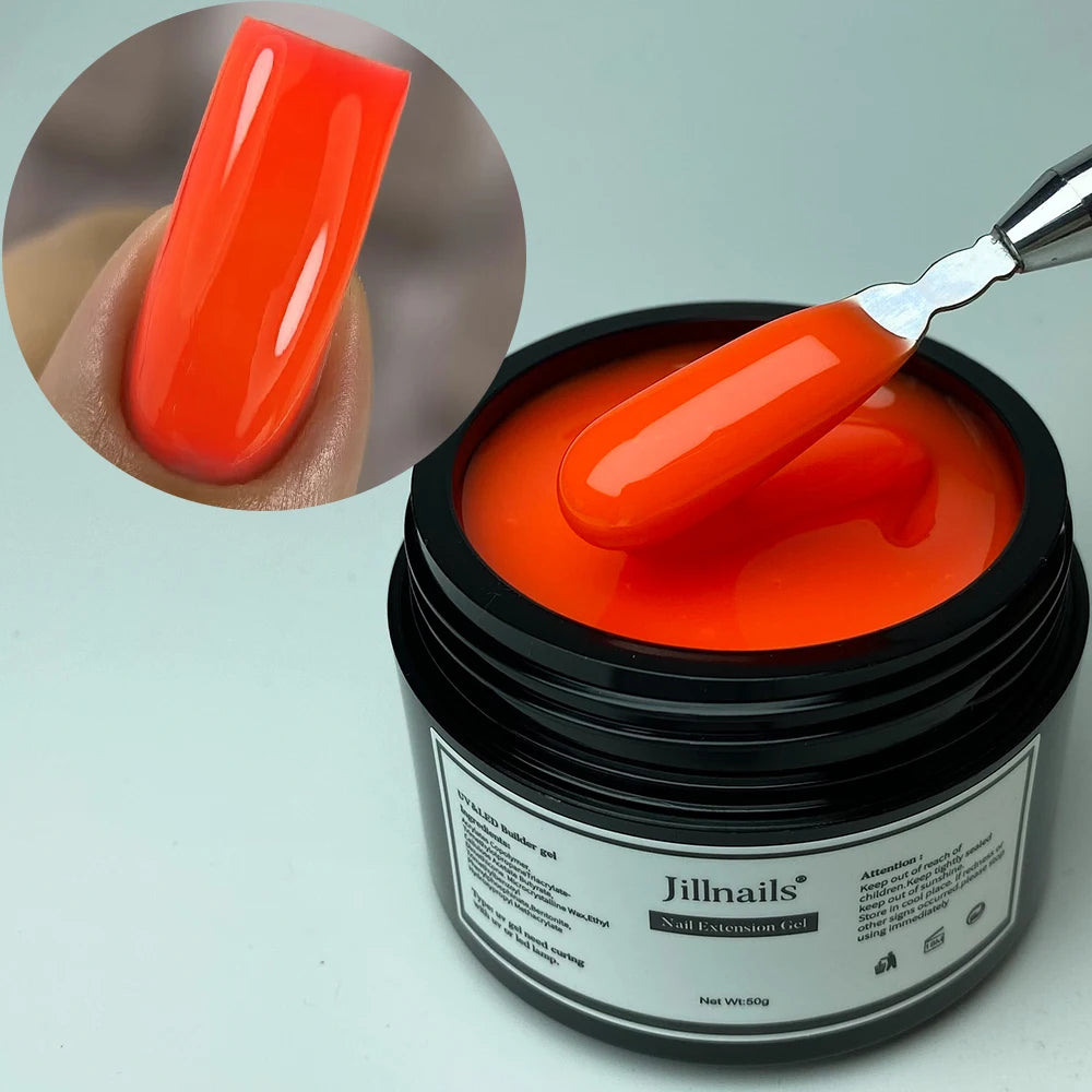 Jillnails Neon Gel Builder 50G Neon Green Pink Orange Red Yellow Builder UV Hard Gel for Nails Extension