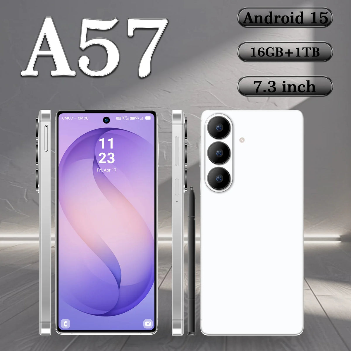 A57 22GB+2TB Global For Edition 8000mah HOT Screen Android 5G 108MP x 72MP Protector Battery Original Smart 7.3''HD AB2