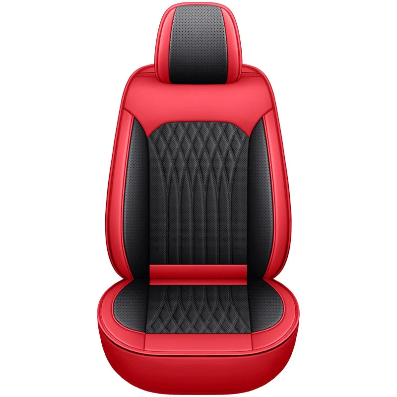 Single Front Car Seat Cover, Full-Wrap Design, Breathable Perforated PU Leather, Universal Fit for Most Sedans, Trucks & SUVs