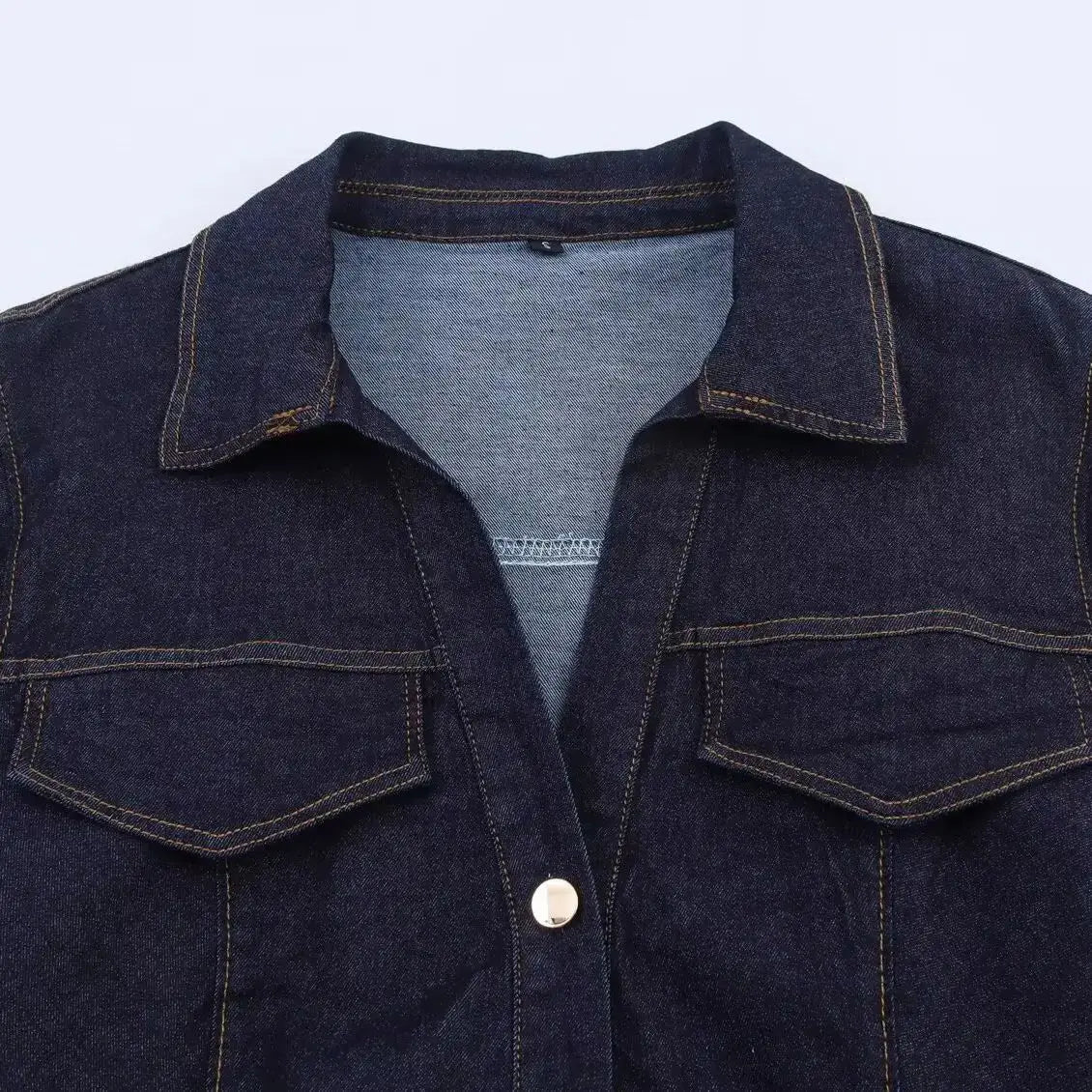 DiYiG  Women 2025 Autumn New Fashion Slim Fit Denim Bubble Sleeve Buckle Shirt Zipper Wide Leg Pants Blouses Mujer